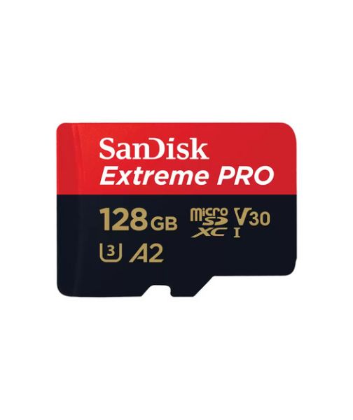 SanDisk Extreme Pro microSD UHS I Card 128GB for 4K on SmartP, Cam Drones 200MB/s R, 90MB/s W resmi